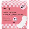 Pixie Cup Pixie Salvaslip Lunghi in Cotone Biologico per Donna - Assorbenza Leggera e Ultra Sottili - Anti Perdite, Ipoallergenici e Senza Profumo - Compostabili - 44 Pezzi