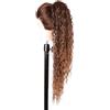 Ser Mulher Coda Capelli Extension Riccia, Lunga: 90 cm - Peso: 187 g con Coulisse Regolabile - Coda Finta Capelli, Voluminosa in Termofibra Naturale, Facile da Applicare, JACY, Dark Brown Degradee