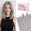 SEGO Extension Capelli Veri Clip 5pcs 25 cm Extension Clip Capelli Veri Fascia Unica Remy Naturali Liscio #G1 Grigio argento