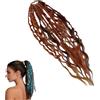 Generico Coda di cavallo elastica dread, extensiones De Cabello,boho intrecciato a mano con perle e conchiglie, semplice fissaggio elastico a coda di cavallo in un minuto, code di cavallo avvolte
