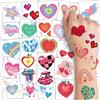 CHARLENT 74 fogli di tatuaggi temporanei a forma di cuore glitterato, per ragazze e donne