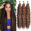 Labooe Ocean Wave Braiding Hair for Black Women Deep Wave Crochet Hair Ocean Wave Crochet Synthetic Hair Extension for Boho Braids (P4/30#, 24inch-3packs)