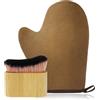 LOPHE Guanto Autoabbronzante Viso e Corpo Duo con Kabuki Brush - Riutilizzabile e Lavabile in Lavatrice, Marrone