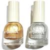 APRRMLIZW 2 Pezzi Smalto Per Unghie Con Glitter Dorati Bianco Perla Glitterato Smalto Semipermanente Unghie Smalto Brillante Con Glitter Per Donna Per Nail Art Fai Da Te, Manicure A Casa, Vernice Colorata