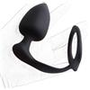 LxPxP Anello per Pene con Plug Anale Nero, Cock Ring con Tapón Anale Integrato, Anello Pene Riutilizzabile e Flessibile, Doppia Stimolazione, Cock Ring Plug Anale in Unico Pezzo per Uomini e Coppie