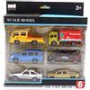 CAGUYLONA Set di 6 auto giocattolo in lega 1:60 a traino, veicoli per bambini dal design realistico, modellini pressofusi altamente dettagliati per bambini dai 3 anni in su, include 4 stili (Serie di trasporti