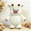 Starnearby Peluche che Corre, Peluche Mucca Highland 45 cm, Giocattolo di Peluche di Cinghiale Selvatico, Zampe Mobili, Adorabile Bambola Antistress, Bambola Animali per Uomini, Donne, Bambini (Mucca bianca)