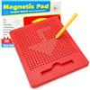 KQDRAVINE Gioco magnetico per bambini, tavolo da disegno magnetico in acciaio con sfera magnetica, giocattolo educativo per bambini a partire dai 3 anni, 21,5 x 17,5 cm, rosso