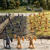 Comebachome 200 soldatini giocattolo, figurine mini cavalieri in scala 1:72 - soldatini in plastica con spade e action figure di uomini dell'esercito medievale da esporre (grigio e oro)