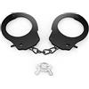 Bdwing Manette in Metallo con Chiavi, Manette Polizia Giocattoli per Bambini della Polizia Giocattolo Ruolo Vestito Accessori Carnevale Halloween Partito(S - Nero)