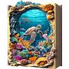 wudhank Puzzle in legno per adulti, tartarughe nel mondo marino, puzzle in legno, pezzi di puzzle di forma unica irregolare, confezione regalo, regalo di compleanno per adulti e bambini (L-34 x 26,8 cm