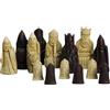 Chessgammon Isola di Lewis I Pezzi di scacchi in resina bianca e marrone 8,9 cm