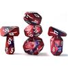 FONVGOGO - Set di dadi in metallo D e D per dungeon e drago, dadi DND poliedrici in metallo con scatola di cartone, dadi unici per giochi di ruolo, regali di gioco da tavolo (nero rosso)