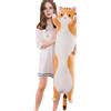 Aiuidun Cuscino lungo in peluche a forma di gatto, morbido cuscino da abbracciare, cuscino imbottito per dormire, regalo per bambini (110 cm, giallo)