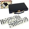 GOTHINK Set doppio 6 Domino con scatola di immagazzinaggio - 28 pietre durevole - Gioco classico Domino per adulti viaggi e vacanze