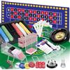 WodGod 5 in 1 Super Casino Game Set: Blackjack/Roulette/Craps/Texas Hold'em/Poker Kit con Scarpa Carte+Vassoio Carta Discard+360 Chip+8 Deck Card+Roulette Wheel+2 Felt+Stratedgy Card+Chip Rake, Casino Poker