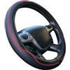 S SUMEX Coprivolante auto universale modello Centauro nero rosso poli pelle 37-39 cm antiscivolo traspirante effetto carbonio