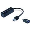 Conceptronic HUB CONCEPTRONIC USB 3.0 4 PUERTOS + ADAP. USB-C