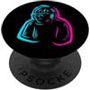 modern graphic tee Design moderno Line Art Ritratto con turchese e magenta PopSockets PopGrip Adesivo