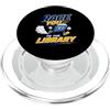 Fast Reader Apparel Race You To The Library Funny Reading Book Lover Bibliotecario PopSockets PopGrip per MagSafe