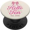 Hello Ten Est 2016 10th Birthday 10 Year Hello Ten Est 2016 Coquette Bow 10th Birthday Girl 2 PopSockets PopGrip Adesivo