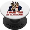 Uncle Sam I Want You 4th of July Patriot Australian Shepherd Aussie USA Funny Retro Vintage 4 luglio PopSockets PopGrip Adesivo