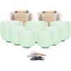 Hye-eun Set di 7 campane tibetane in cristallo da 432 Hz, color verde menta, in quarzo smerigliato, per chakra, con 2 custodie per il trasporto, per pulire e alleviare lo stress, consapevolezza