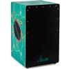 XDrum Design Series Cajon "Turtle" - Cajon da designer dipinta a mano con tartarughe in Dot Art - Porta bassi integrato - Corpo in HPL (High Pressure Laminate) - Snare fissa installata