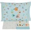 GABEL Trudi - Completo Lenzuola 100% cotone (x culla/lettino baby con sponde) - ALFABETO (Azzurro Chiaro)
