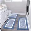 Pauwer Set di tappeti da bagno 3 pezzi tappeti da bagno doccia con contorno a forma di U tappetino da bagno assorbente in microfibra tappetini da bagno antiscivolo lavabili in lavatrice tappetini da