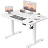 JUMMICO Scrivania Regolabile in Altezza con Caricatore USB, Scrivania Regolabile Elettrica 100 x 60 cm, Standing Desk