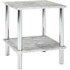 HAKU Tavolino effetto cemento cromato in MDF con struttura in metallo - Dimensioni: L 39 x A 47 x P 39 cm Stile: Moderno