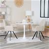 MEUBLE COSY Set Sala da Pranzo da 3 Pezzi con 1 Tavolo Rotondo e 2 Sedie, Struttura in Acciaio per Cucina e Soggiorno
