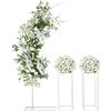 Fyssnn Arco per palloncini e 2 supporti per fiori, moderno, per fidanzamento, decorazione per feste, adatto per matrimoni, feste, banchetti, buffet, decorazioni per sfondo ecc. (bianco)