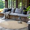 SIMPEX Tappeto Indoor Outdoor rotondo 200 cm beige lavabile impermeabile tessitura piatta per terrazza giardino soggiorno cucina e zona pranzo