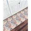 Home arredo casa Tappeto Passatoia Runner in Vinile a Metraggio Antiscivolo Antimacchia Multiuso Corridoio Soggiorno Lavabile in Lavatrice (Jane, 50x250)