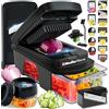 Mueller ULTIMATE - Affettaverdure a 12 lame, affettatrice a mandolina e affettatrice, grattugia, accessori essenziali per la cucina, colore: nero
