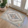 ZDLLDZ Tappeto d'ingresso, tappeti lavabili in lavatrice, tappeto d'ingresso orientale vintage, piccolo tappeto per cucina, camera da letto, pavimento, grigio/blu 50x140 cm/20x55 pollici