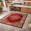 KTYUTJDH Tappeti,Tradizionale Floreale Rosso Giallo Nero Bianco,Rosso, Rectangular 200 x 250 cm, Tappeto Grande Salotto Decorazioni Casa Moderni Soggiorno Camera da Letto,