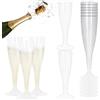 Sicignano Casalinghi Ingrosso Casalinghi Sicignano Set 36 Calici Flute in Plastica Trasparente con Piedini Colore Bianco 10cl ? Bicchieri Lavabili Ideali per Feste Brindisi Celebrazioni ? Perfetti per Champagne Prosecco Cocktail