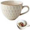 IGTOPS Tazza da caffè grande, 500ml Grande ciotola per zuppa con manico, ciotola per cereali, tazza da tè in ceramica, ciotola per la colazione, cereali, zuppa, latte, tè, regalo di compleanno, tazza