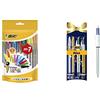 BIC Penne a Sfera, Cristal Multicolour, per Fornitura per Cancelleria Scuola e Ufficio & Penne a Sfera, Shine, Punta Media