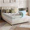 Novilla Topper Singolo 80x190 cm in Gel Memory Foam 2 in 1, Doppio Strato Separabile con Imbottitura Morbida, Alta Elasticità, Coprimaterasso Lavabile e Traspirante