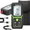 Huepar Metro Laser 50M, Huepar Telemetro Laser Distanziometro Laser Impugnatura Portatile Strumento di Misura Digitale Rilevatore di Portata Display LCD a 4 Righe Retroilluminato Grande IP54 Antiurto