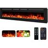 WEKA FIREPLACE Camino elettrico Weka Fireplace - da parete e da incasso - potenza 750 W/1500 W, 13 colori di retroilluminazione, effetti fiamma regolabili, protezione contro il surriscaldamento (183 cm WiFi New)