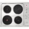 KLARSTEIN Appetito 4 - Piano Cottura a Incasso, 4 Piastre/Zone, 5500 Watt, Indicazione Calore Residuo, Manopole, 6 Livelli di Potenza, Elettrico, Acciaio Inox, Argento