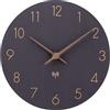ACCSHINE Orologio da parete radiocontrollato in legno MDF 25cm senza ticchettio, silenzioso, batteria al quarzo, grande orologio da parete facile da leggere per stanze, casa, cucina ufficio, scuola