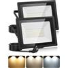 Litglobe 100W Faretto Led da Esterno con 1.5m Spina,3000K/4500K/6500K Faretti LED Esterno,10000LM Potenti Faro LED Esterno con Memoria,Impermeabile IP66 Faro LED Esterno er Patio Giardino Terrazza