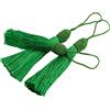 VAPKER - 20 nappine segnalibro, 15 cm, con testa a forma di ananas, in morbida simil seta, colore: verde, con passante, per chiavi, orecchini, gioielli, progetti fai da te e artigianato