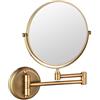 Wanym Specchio Per Trucco da Parete, Specchio Rotondo da Parete, Specchio Estensibile Ingrandimento 5X Rotazione a 360° Bifacciale Specchio Bagno Per Trucco, Rasatura, Cura del Viso,Antique
